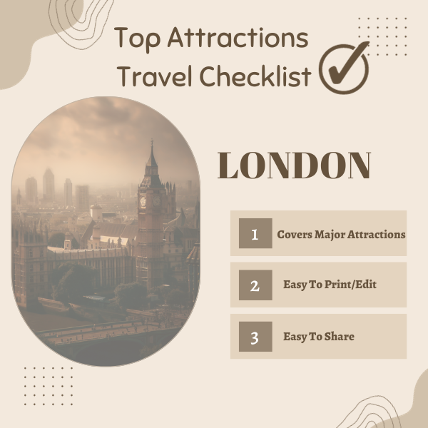 Top London City Attractions Travel Checklist- Thumbnail
